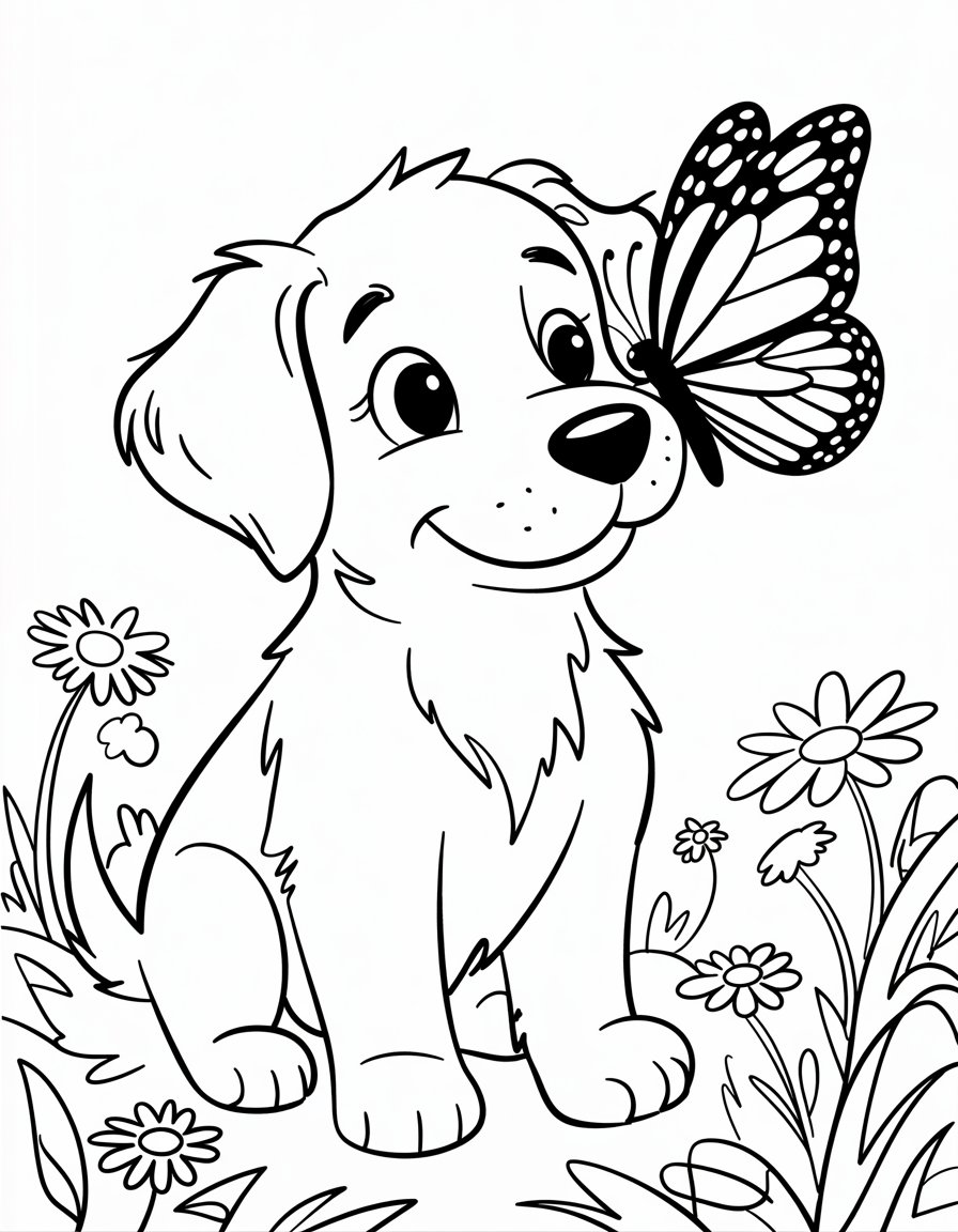 Puppy with Butterfly